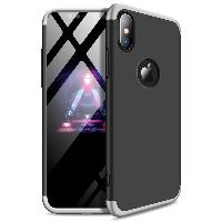 FORCELL 360° Ochraný kryt Apple iPhone XS Max černý (stříbrný)